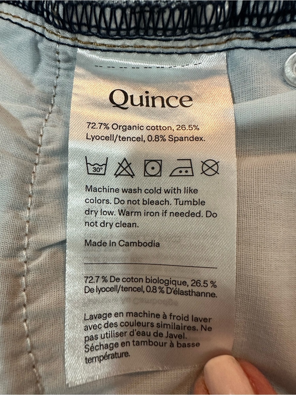 Quince Dark Blue Wide-Leg Jeans - Picture 11 of 14